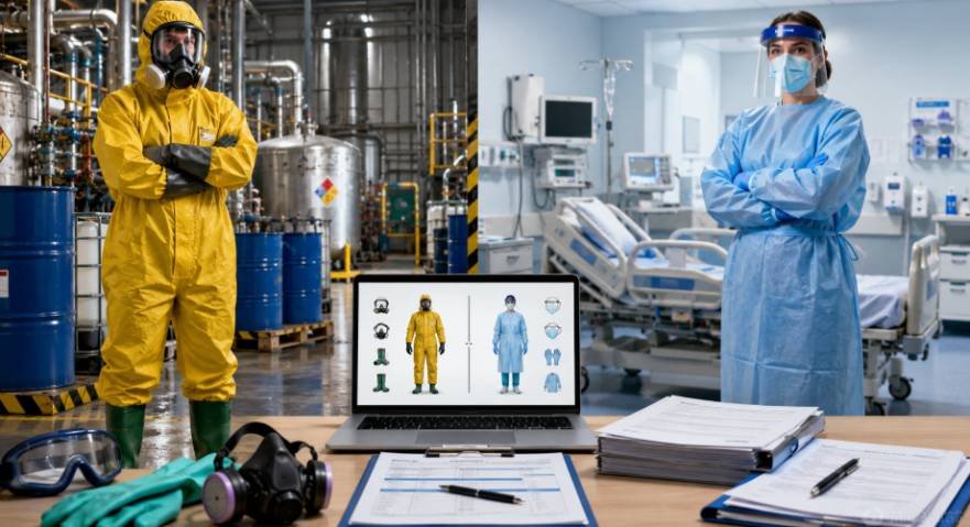 Comparing Industrial Chemical Gear & Healthcare Barrier Standards