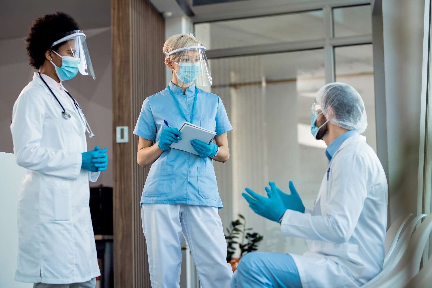 How should healthcare facilities control radiation and equipment risks?